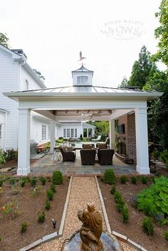 Carport that's been extended into an outdoor living space